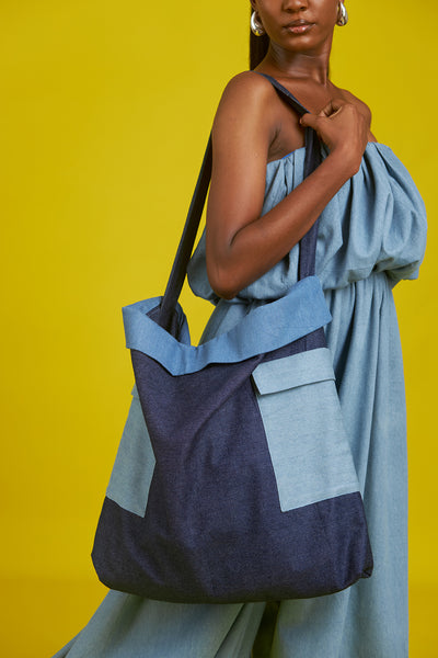 バッグ 00s vintage breach denim big tote bag Vintage Denim Bag Large Size Bag Double Sided Bag Tote Bag